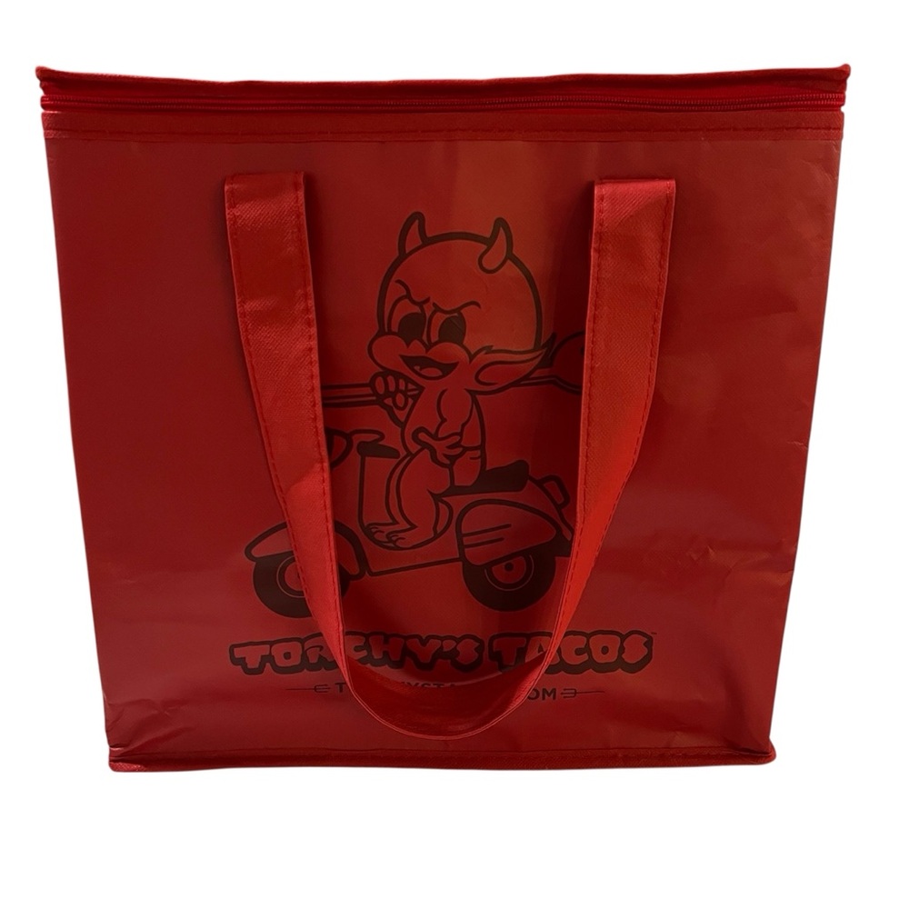 Torchy’s Tacos Devil on a Scooter Red Reusable Thermal Insulated Food Travel Bag